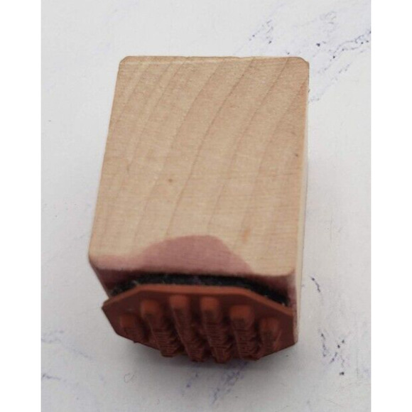 Cherish Laugh Play Small 1x1 Wood Mounted Rubber Block Stamp - Picture 3 of 7